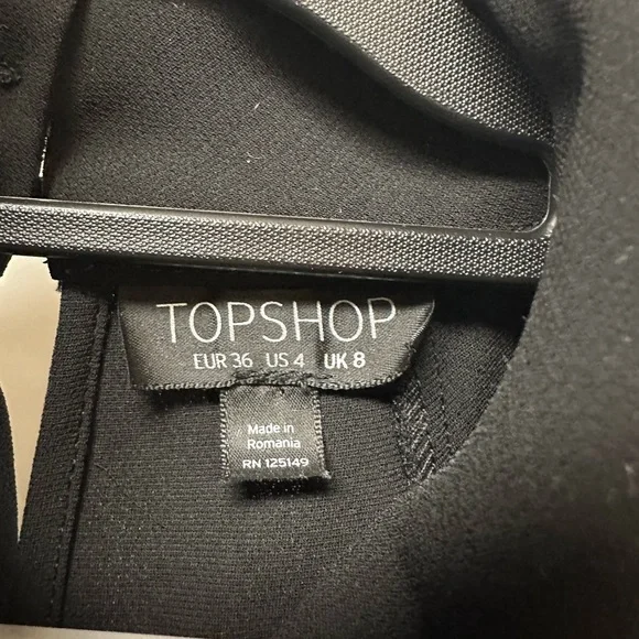 Black TopShop Halter Neck Ruffled Blouse size 4 - Picture 3 of 4